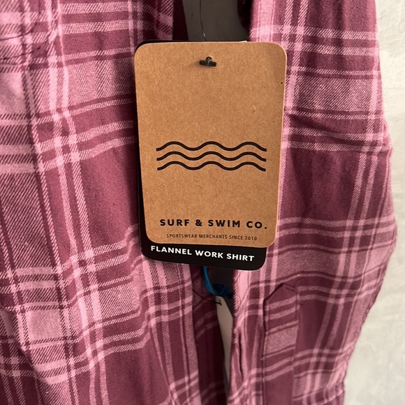 Mens Surf & Swim Co. Flannel Plaid Button Down Overshirt Size S NWT - Picture 3 of 10